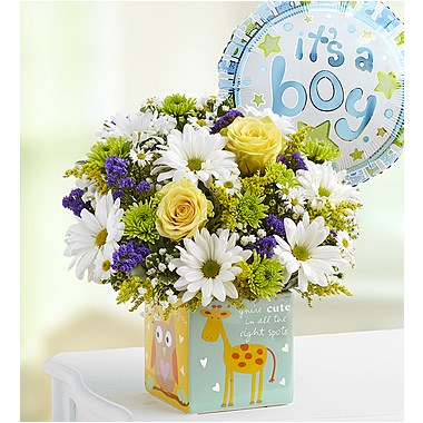 Playtime-for-Baby-Boy-Bouquet-with-a-balloon-in-a-Play-Box-container