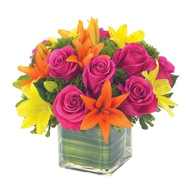 Lovely lily &amp; rose celebration flower bouquet (BF90-11)